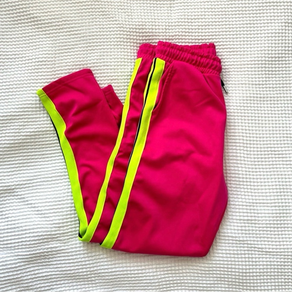 Boohoo men’s track pants neon pink/yellow
